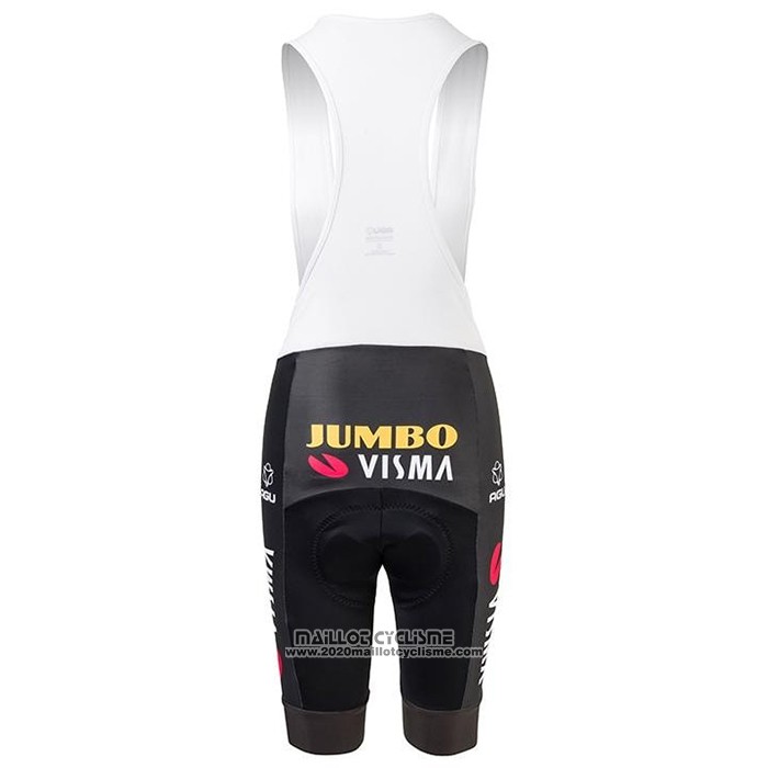 2021 Maillot Cyclisme Femme Jumbo Visma Noir Jaune Manches Courtes et Cuissard